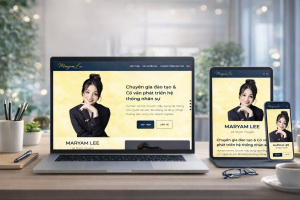 Giao diện landing page thương hiệu cá nhân Maryam Lee tối ưu đa thiết bị trải nghiệm người dùng