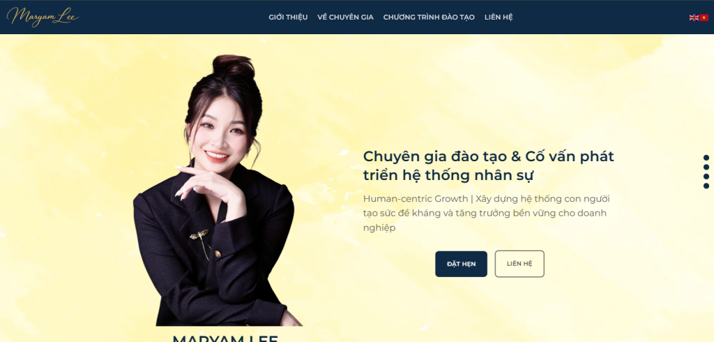 Landing Page Thương Hiệu Cá Nhân Maryam Lee