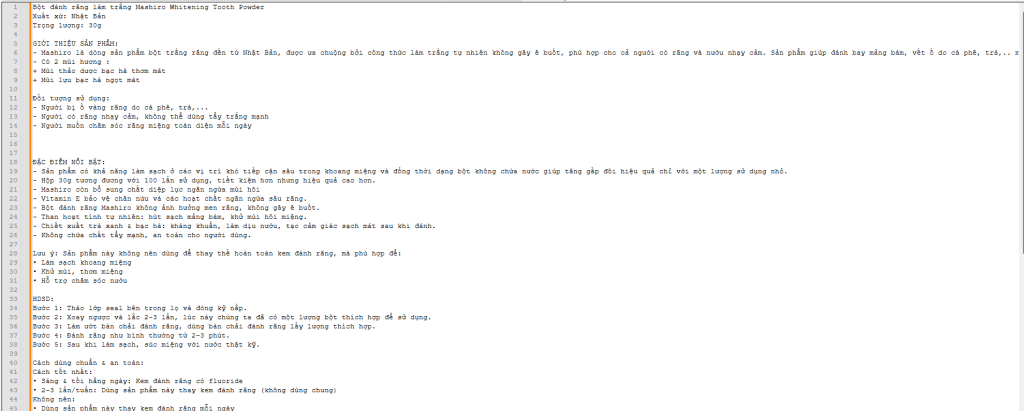 Chuẩn bị nội dung sản phẩm