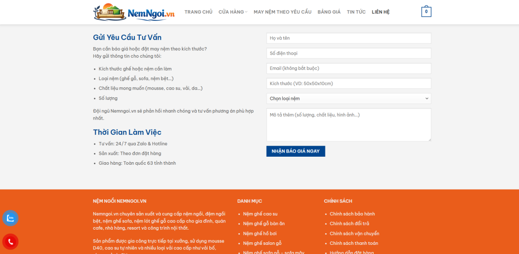 Giao diện tư vấn và hổ trợ khách hàng