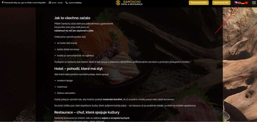 Website với nhiều thứ tiếng phù hợp với khách hàng trong nước và ngoài nước