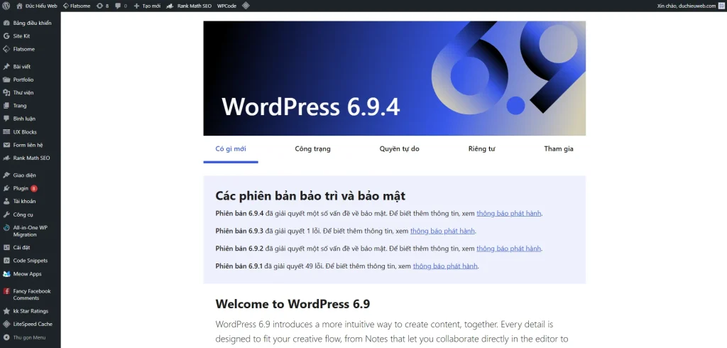 Bản cập nhật này tập trung xử lý các vấn đề bảo mật trong một số thành phần lõi của WordPress, đặc biệt là thư viện và API.