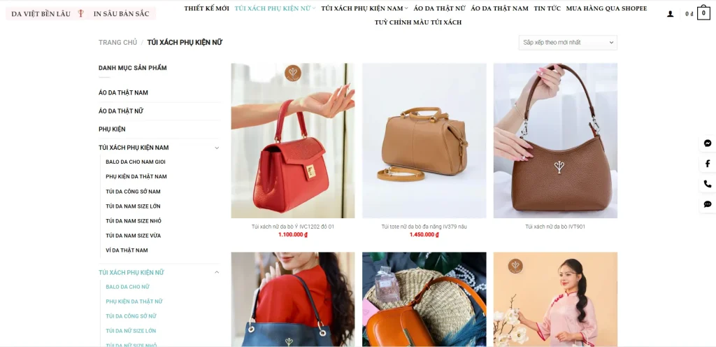 Banner bộ sưu tập túi xách da thật cao cấp, thể hiện phong cách tinh tế của IV Leather