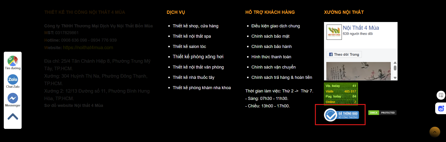 Logo Website đã thông báo với Bộ công thương