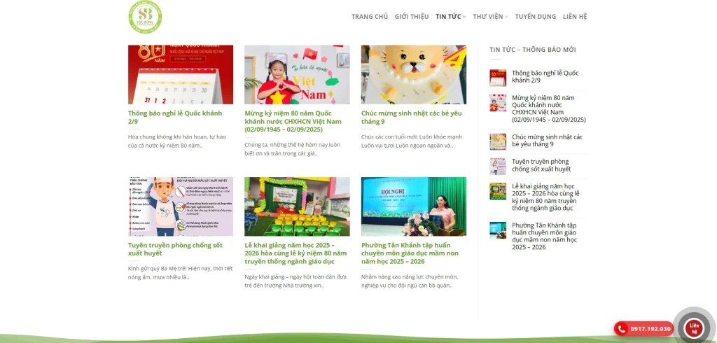 Website giúp nhà trường cập nhật hoạt động nhanh chóng đến phụ huynh