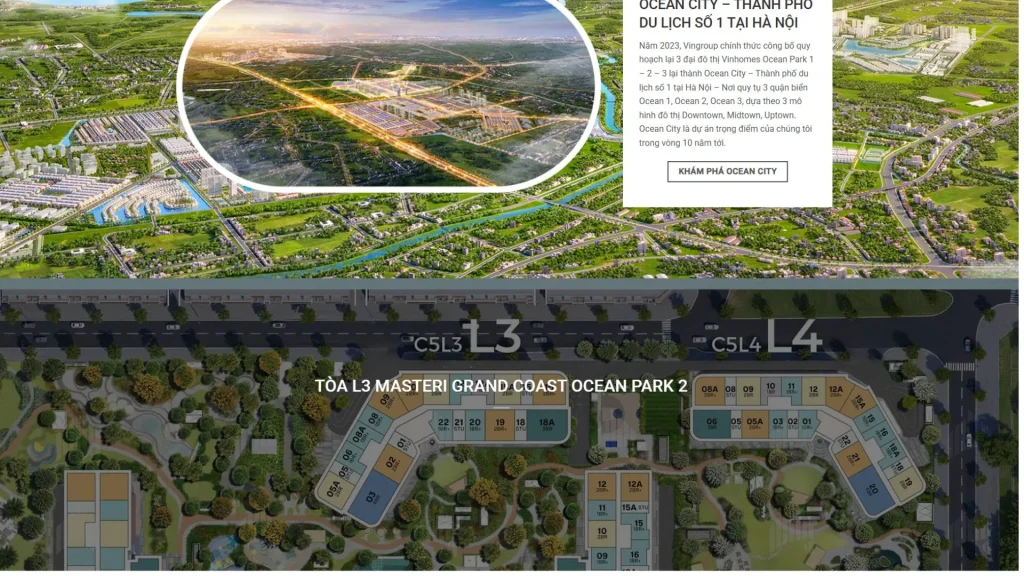 bản đồ và hình ảnh thiết kế của dự án sau khi hoàn thành