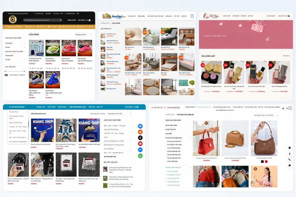 Một số website bán hàng đã bàn giao của Đức Hiếu Web
