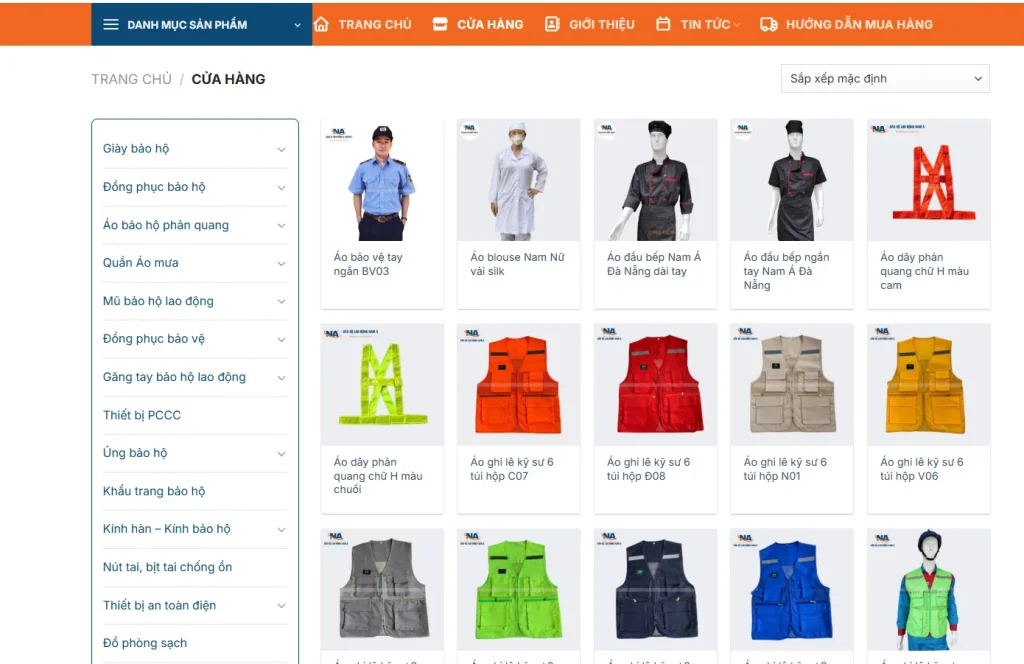Danh mục sản phẩm rõ ràng, dễ điều hướng