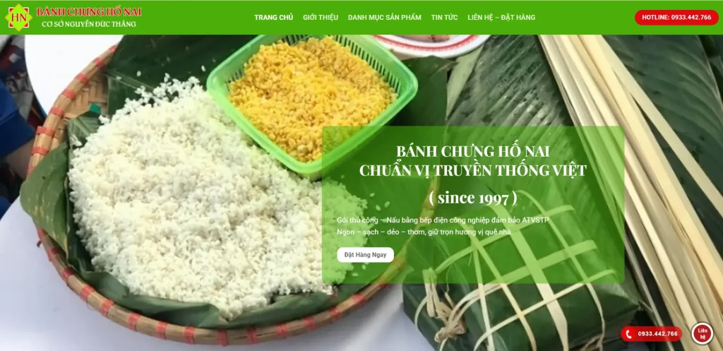 Giao diện trang chủ của doanh nghiệp