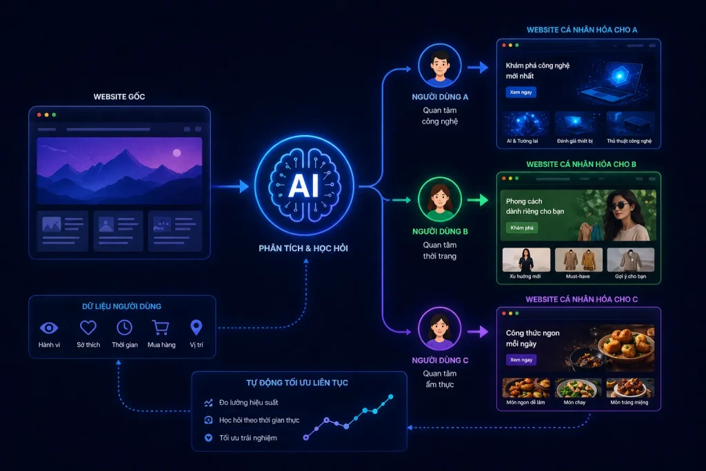 Mỗi người dùng có thể thấy một phiên bản website khác nhau nhờ AI cá nhân hó