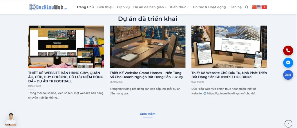 Các dự án website đã triển khai thực tế – giúp doanh nghiệp tăng trưởng và tiếp cận khách hàng hiệu quả. Hỗ trợ kỹ thuật & bảo hành rõ ràng