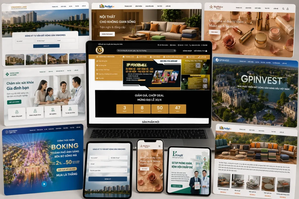 Một số website theo yêu cầu đã bàn giao của Đúc Hiếu Web