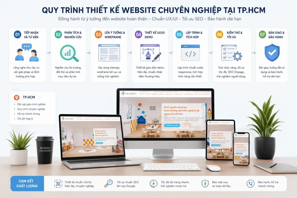 Quy trình thiết kế website chuyên nghiệp tại TP.HCM giúp đảm bảo chất lượng và hiệu quả lâu dài