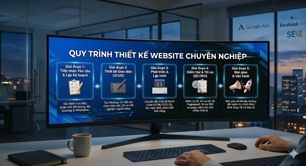 Quy trình thiết kế website bài bản giúp đảm bảo chất lượng và tiến độ dự án