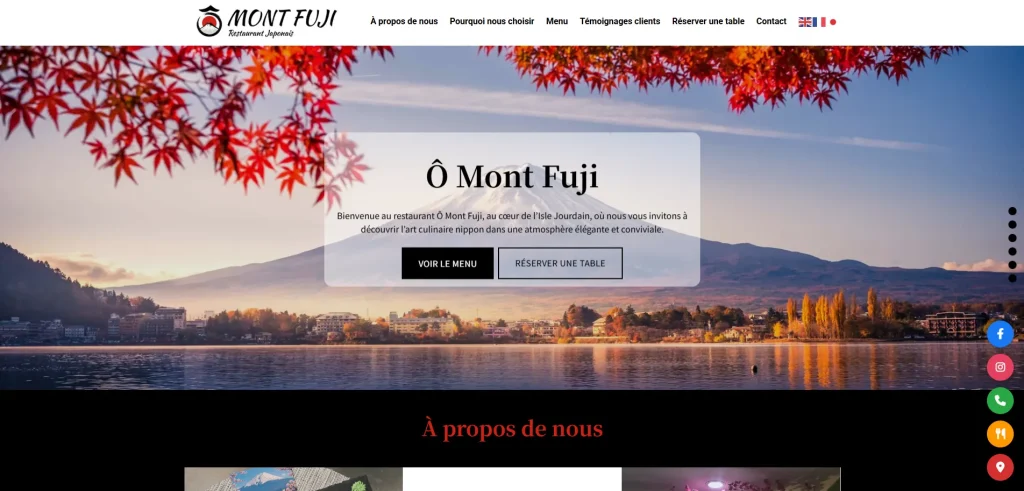 Thiết kế landing page nhà hàng Ô Mont Fuji chuẩn UX/UI, hiện đại và tinh tế