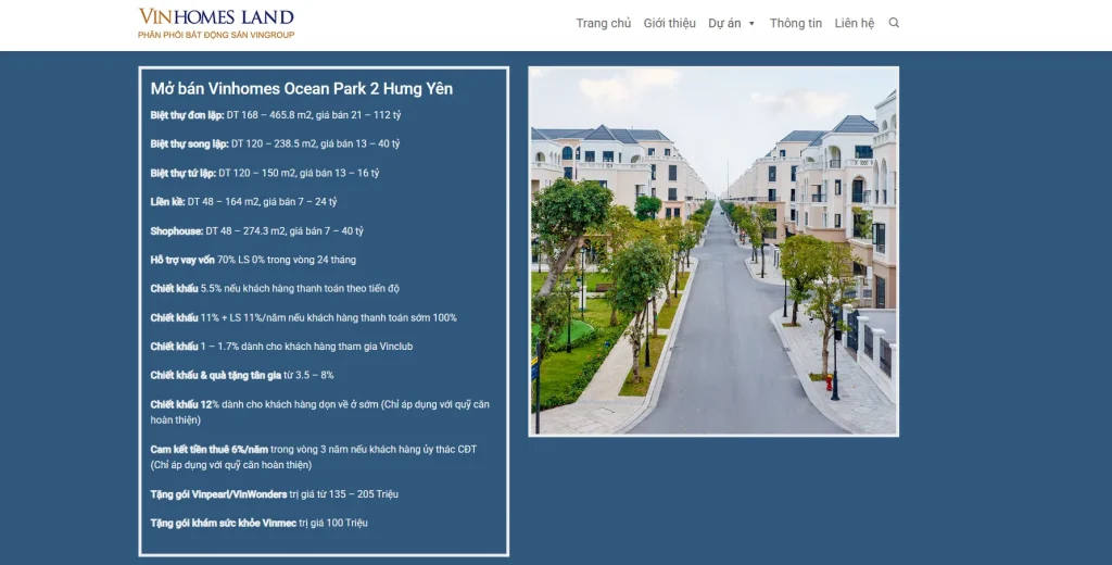 Thông tin căn hộ được trình bày rõ ràng, hỗ trợ khách hàng ra quyết định nhanh chóng
