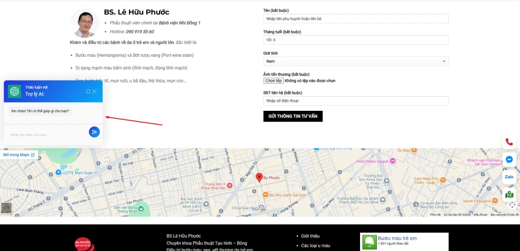 Tích hợp botchat AI giúp tra cứu và tư vấn