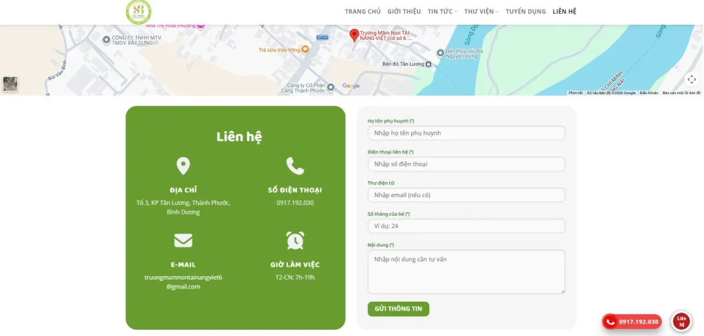 Tính năng đăng ký trực tuyến giúp phụ huynh đăng ký nhanh chóng
