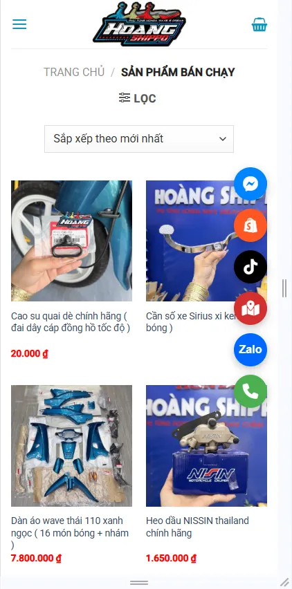 Website hiển thị tối ưu trên thiết bị di động, giúp khách hàng dễ dàng mua sắm mọi lúc