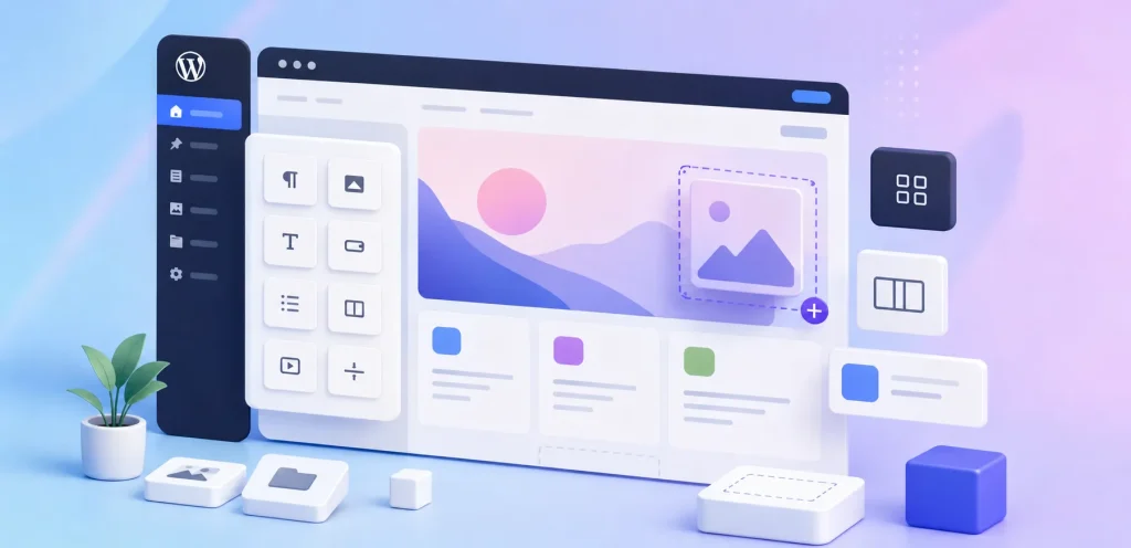 Giao diện Block Editor hiện đại trong bản cập nhật WordPress 7.0 giúp thiết kế website trực quan hơn mà không cần code.