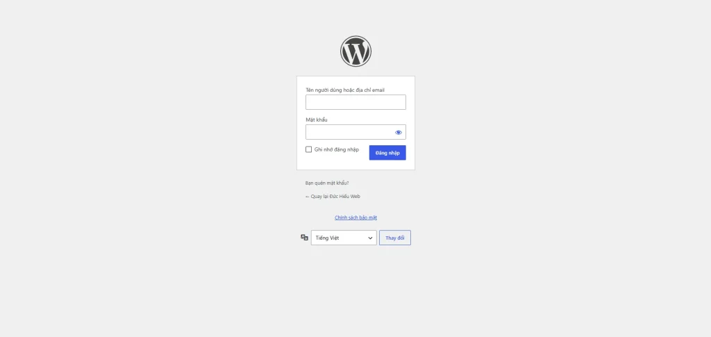 Giao diện đăng nhập mới sau khi cập nhật WordPress 7.0 với thiết kế tối giản và hiện đại hơn.