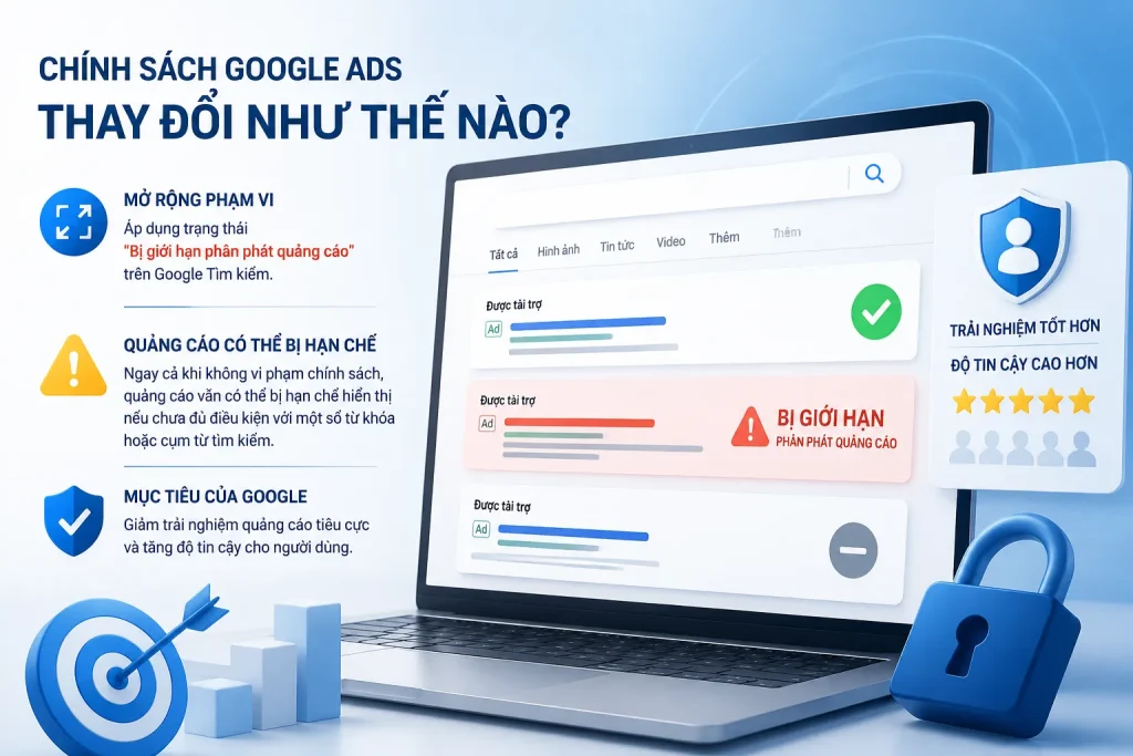 Google mở rộng phạm vi “Bị giới hạn phân phát quảng cáo”