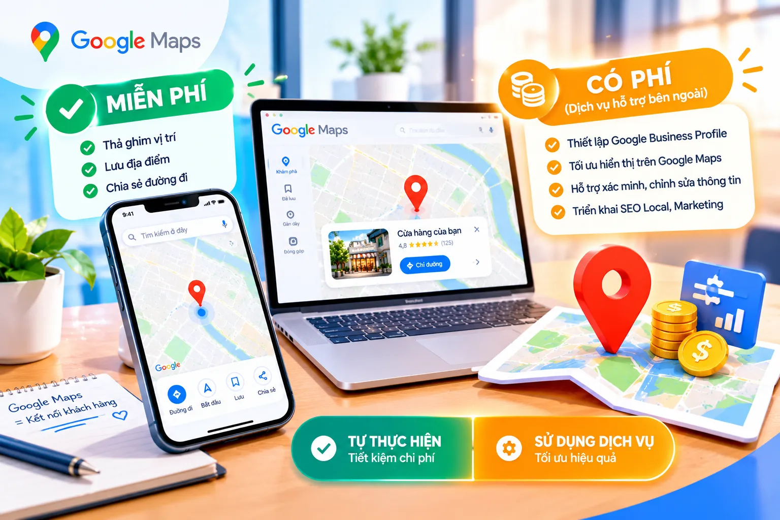 Cách Ghim Vị Trí Google Maps Nhanh, Chính Xác | Đức Hiếu Web 9 Ghim vị trí Google Maps được cung cấp miễn phí, trong khi dịch vụ hỗ trợ bên ngoài có thể phát sinh chi phí.