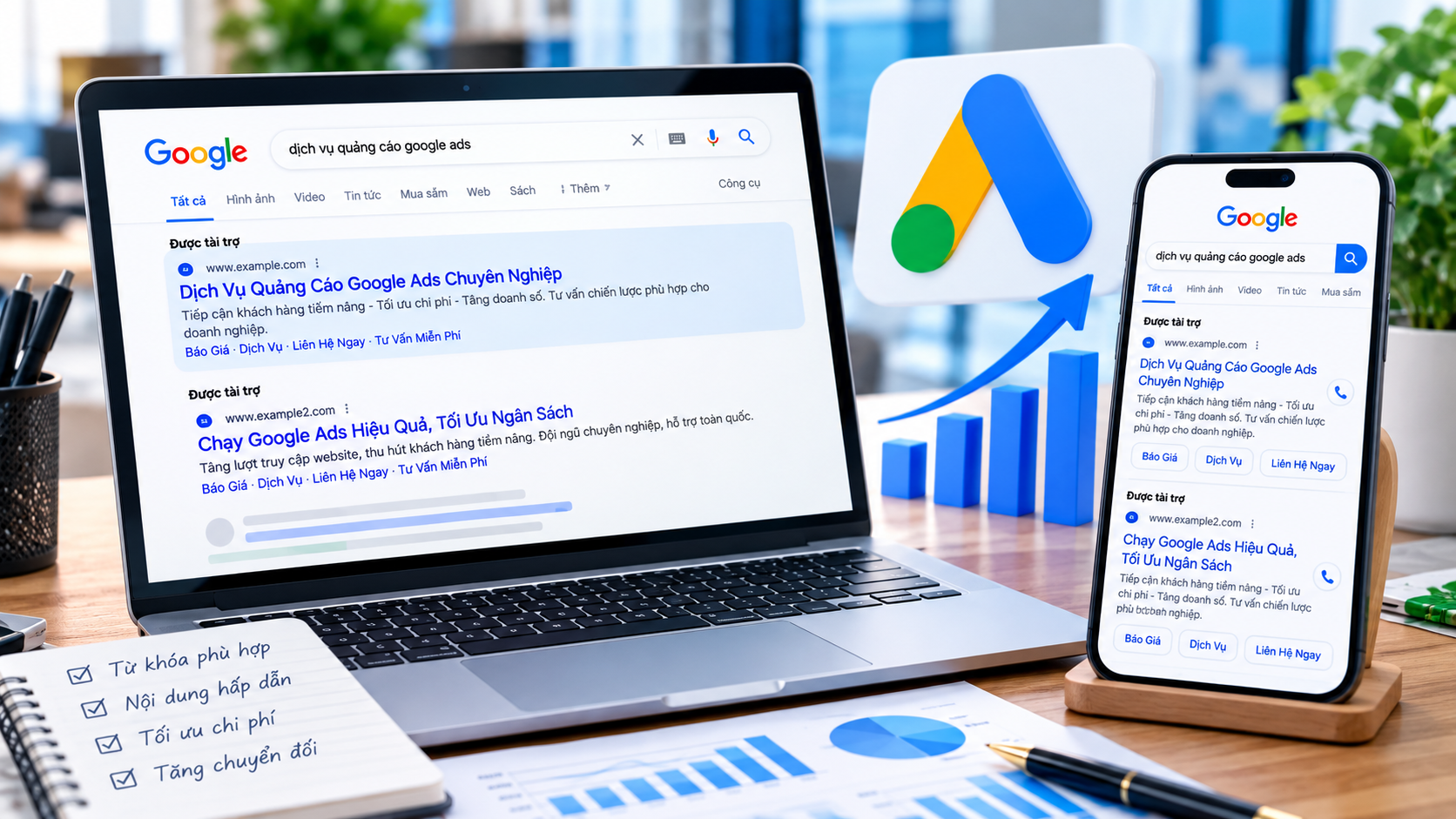 Dịch vụ quảng cáo Google Ads giúp doanh nghiệp tiếp cận khách hàng đang tìm kiếm sản phẩm và dịch vụ trên Google.
