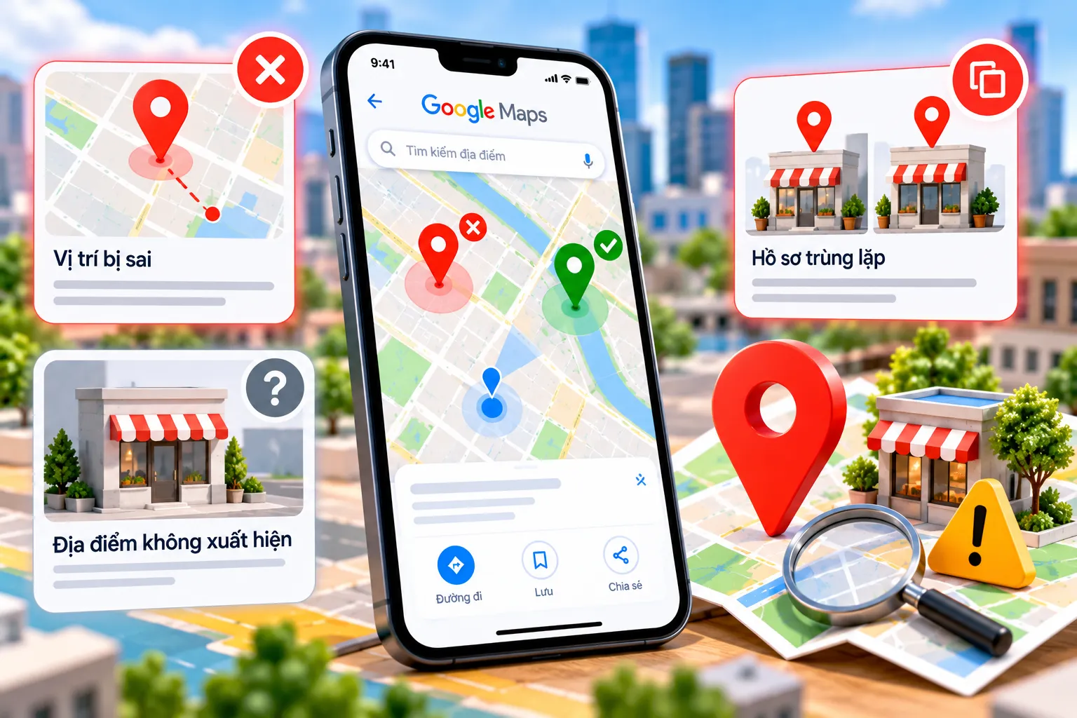 Cách Ghim Vị Trí Google Maps Nhanh, Chính Xác | Đức Hiếu Web 8 Vị trí bị sai, địa điểm không xuất hiện hoặc hồ sơ trùng lặp là những vấn đề cần kiểm tra khi ghim Google Maps.