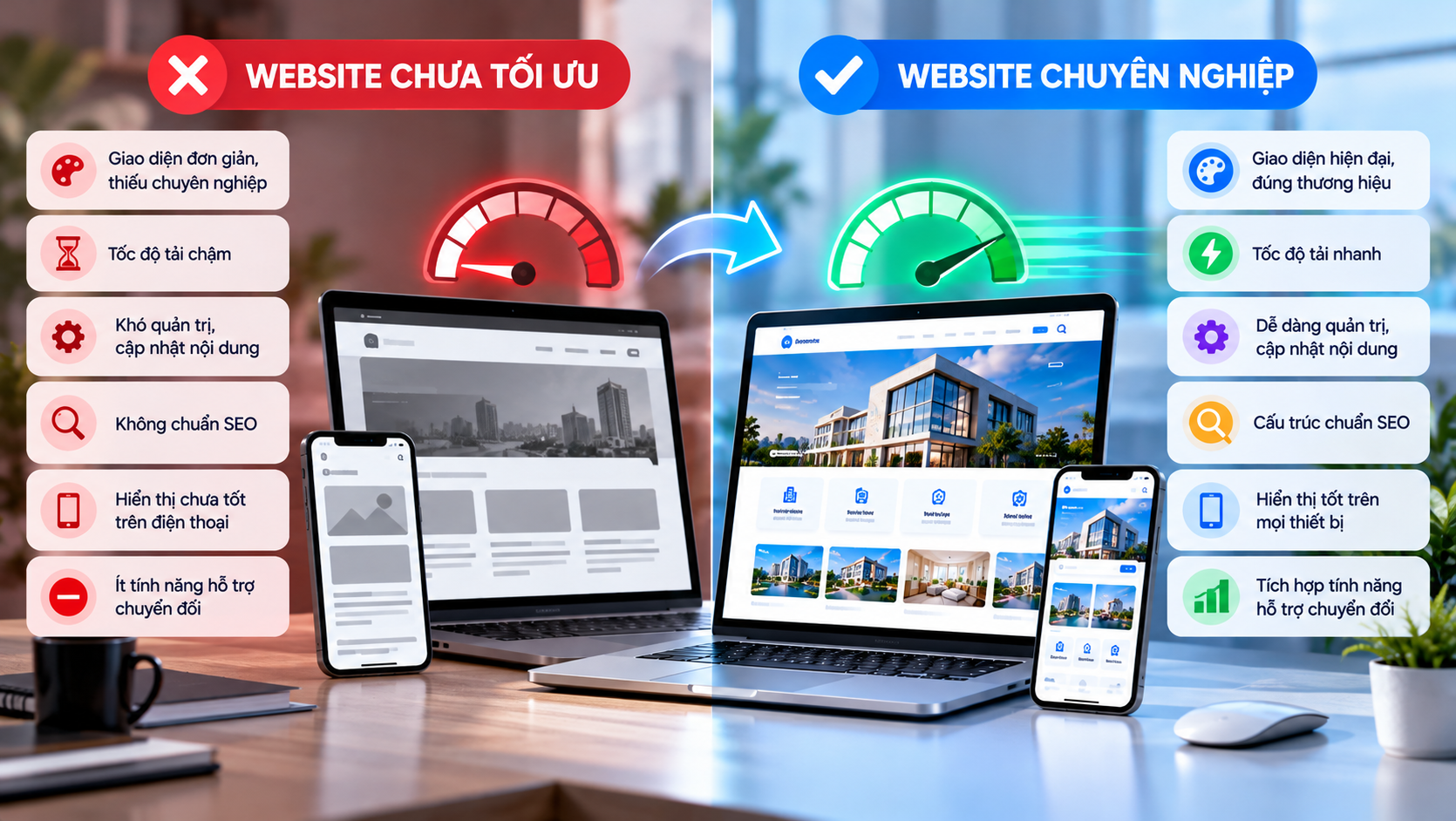 Doanh nghiệp cần chú trọng giao diện, tốc độ tải, khả năng quản trị và nền tảng SEO khi thuê thiết kế website tại Huế.