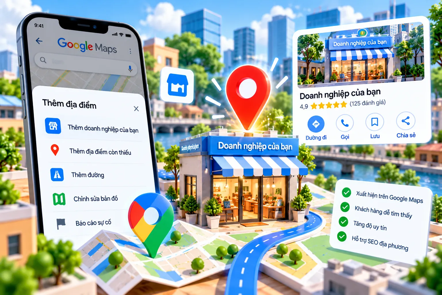 Cách Ghim Vị Trí Google Maps Nhanh, Chính Xác | Đức Hiếu Web 6 Thêm địa điểm kinh doanh lên Google Maps giúp doanh nghiệp đủ điều kiện xây dựng sự hiện diện trên bản đồ.