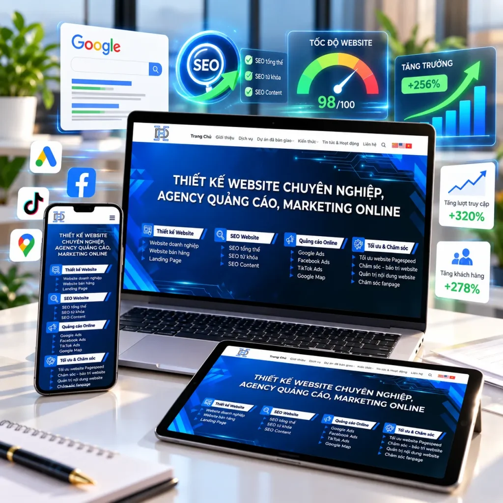 Website được tối ưu SEO, tốc độ và trải nghiệm người dùng
