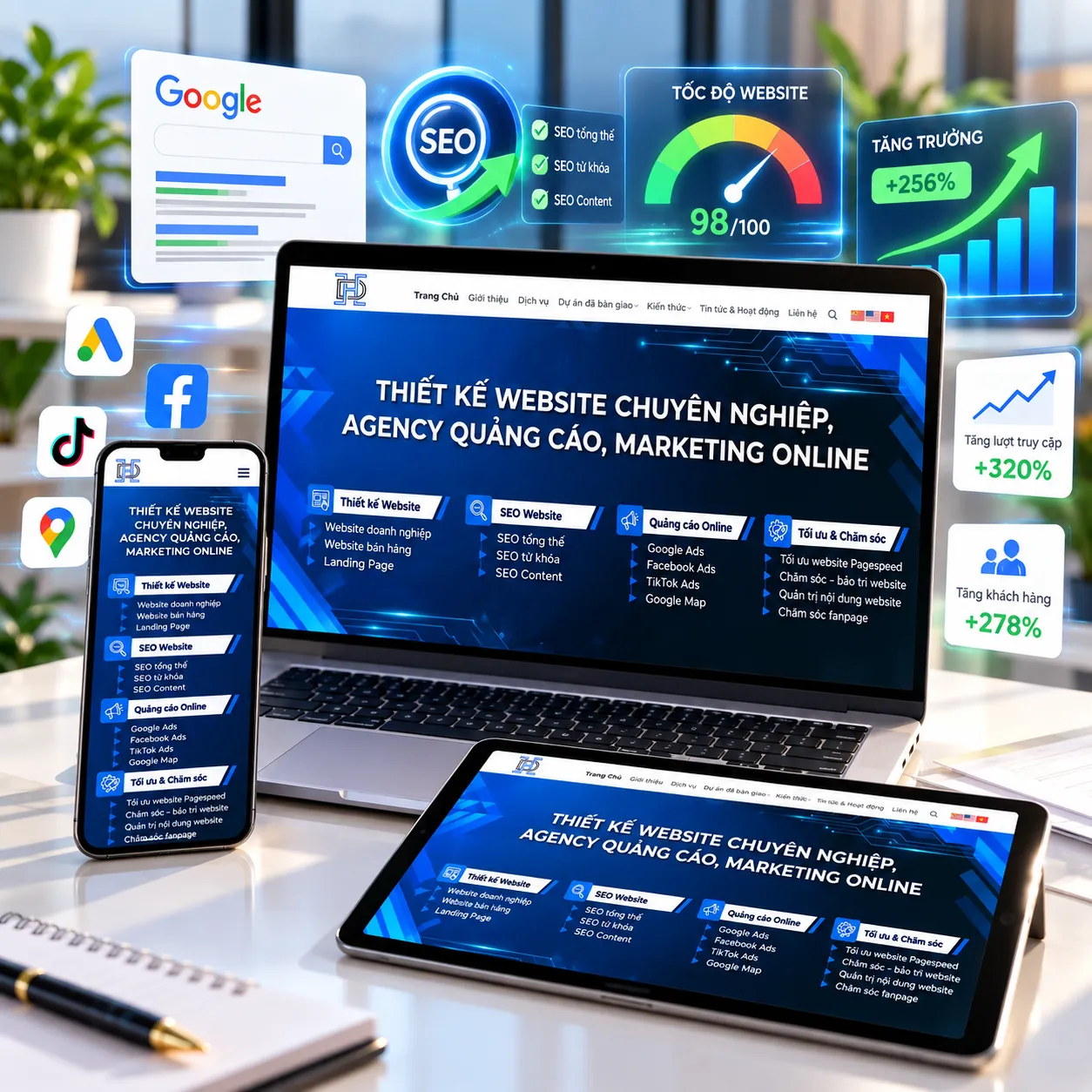 Thiết kế website công ty chuẩn SEO cần chú trọng cấu trúc nội dung, tốc độ tải trang và trải nghiệm người dùng.